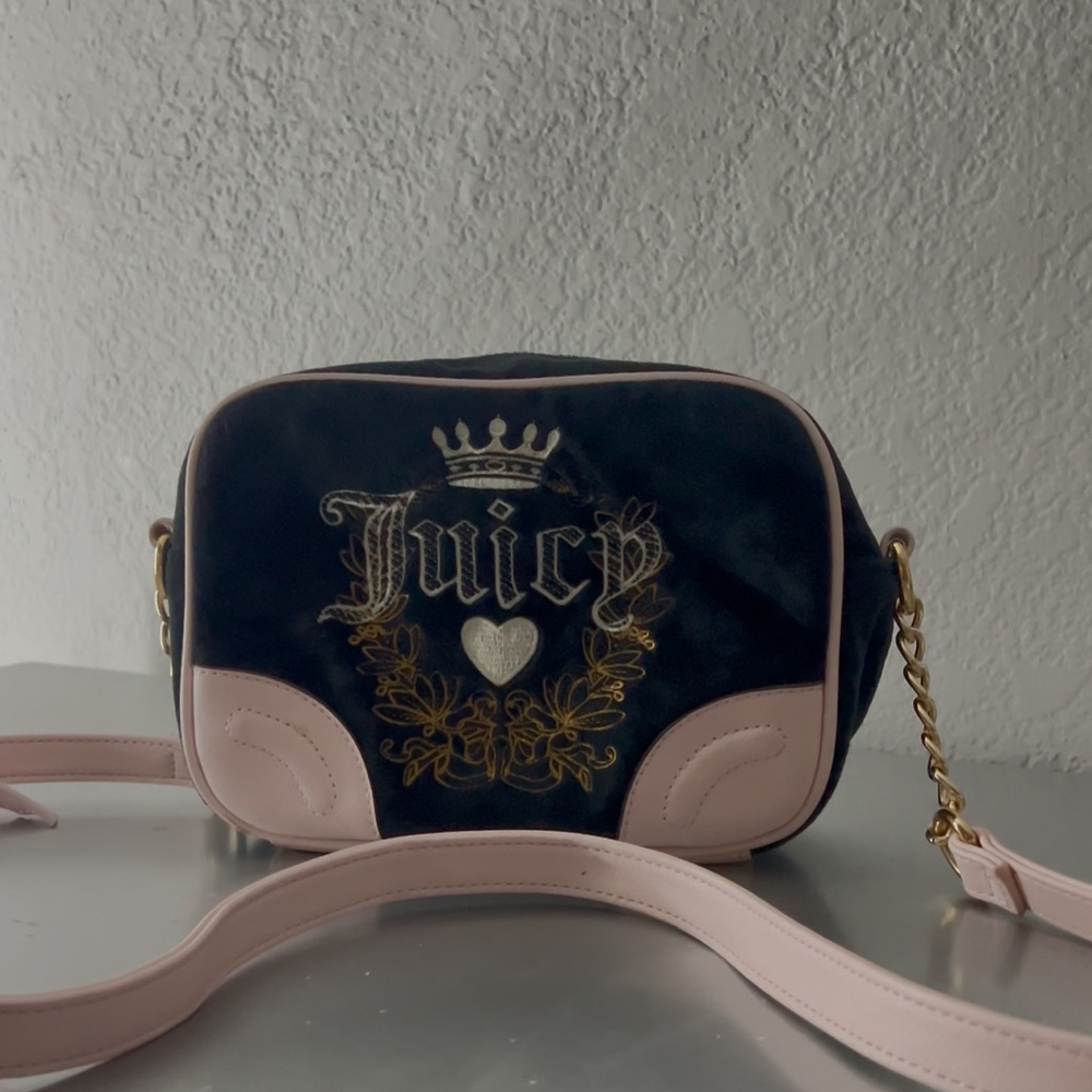 Juicy Couture Black and Pink Crossbody Bag